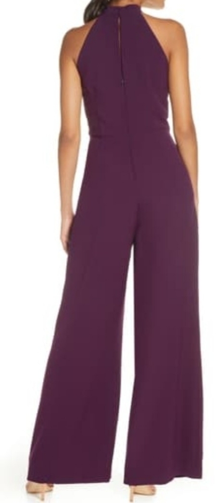 julia jordan Plum Twist-Halter Wide Leg Jumpsuit - Picture 2 of 5